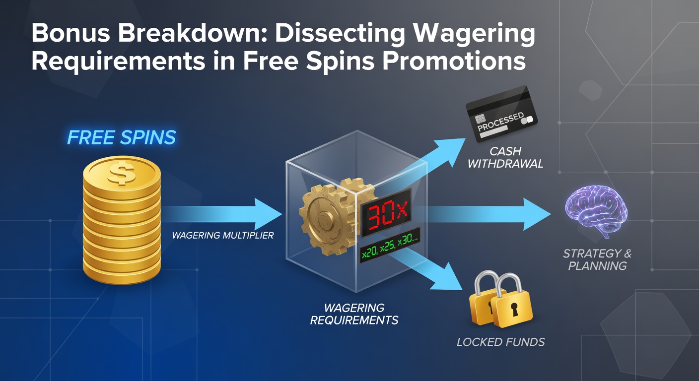 Illustration of a slot machine displaying free spins with wagering requirement icons overlayed, symbolizing the mathematical breakdown of bonus terms