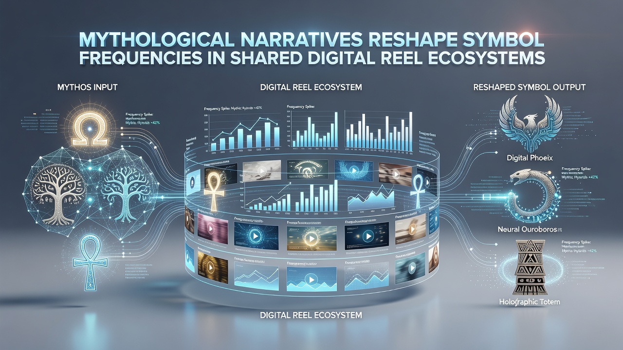 Network diagram illustrating symbol frequency data flows between multiple digital reel platforms