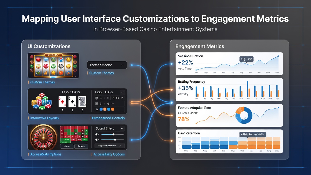 Browser interface showing customizable controls and engagement data overlays in a casino entertainment platform