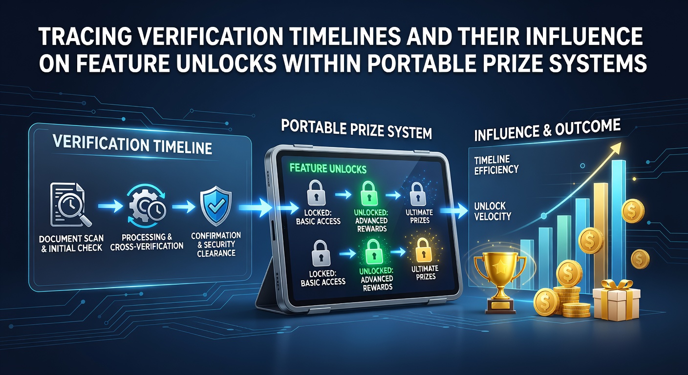 Mobile device displaying verification progress in a portable prize application interface