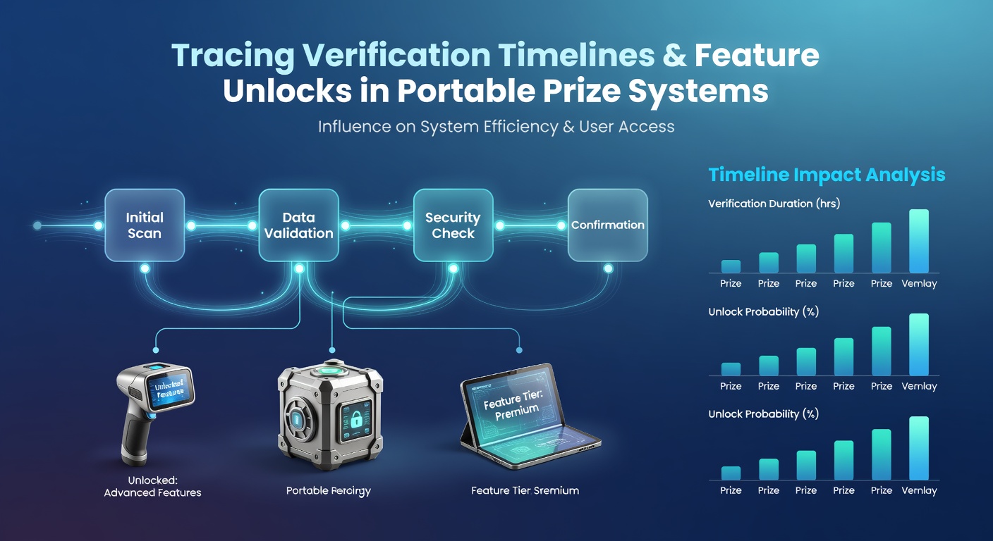 Flowchart showing verification stages leading to feature unlock points in mobile prize applications